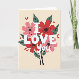 Carte Fleurie Je T'Aime