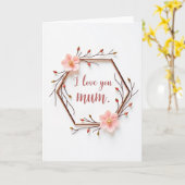 Carte Fleurie 'Je t'aime Maman' (Fleur jaune)
