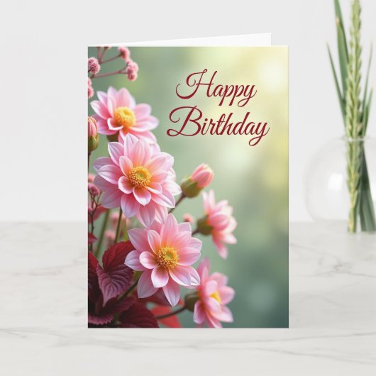 Carte Fleurie Joyeux Anniversaire (Devant)