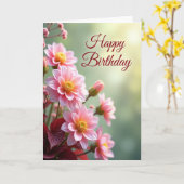 Carte Fleurie Joyeux Anniversaire (Fleur jaune)