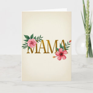 Carte Fleurie Maman d'Amour Dorée