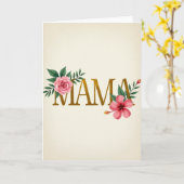 Carte Fleurie Maman d'Amour Dorée (Fleur jaune)