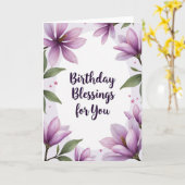 Carte Fleurie Pastel Rayée (Fleur jaune)
