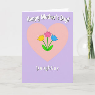 Carte Fleurie pour Maman de Filles