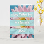 Carte Fleurie Rayée pour Maman (Fleur jaune)