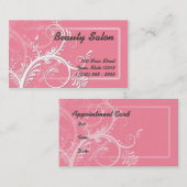 Carte fleurie rose d'affaires et de rendez-vous de (Devant / Derrière)