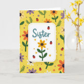 Carte Fleurie Sœurs Douces (Fleur jaune)