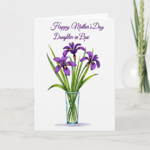 Carte Fleurie Violet Chevron