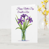 Carte Fleurie Violet Chevron (Fleur jaune)