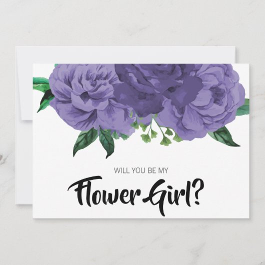 Carte Fleuriste Fille d'Honneur Fleur Violette Ult (Devant)