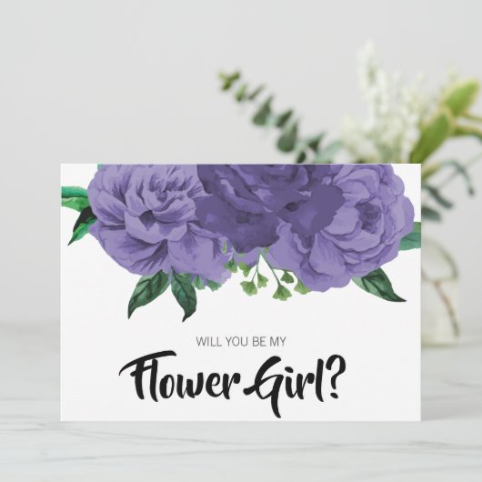 Carte Fleuriste Fille d'Honneur Fleur Violette Ult (Debout devant)