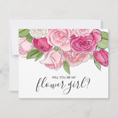 Carte Fleuriste Fleurs Roses Aquarelle (Devant)