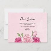 Carte Fleuriste Fleurs Roses Aquarelle (Dos)