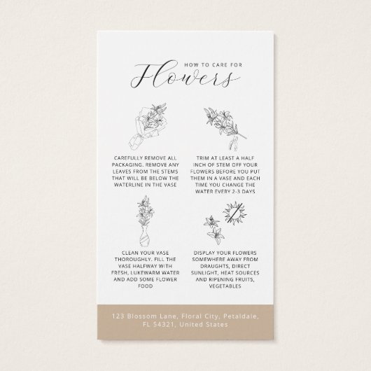 Carte fleuriste Hang Tag (Dos)