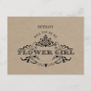 Carte Fleuriste Rustique Kraft Vintage Be My