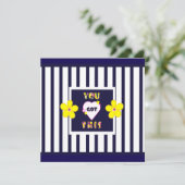 Carte Fleuron d'art jaune brillant (Debout devant)