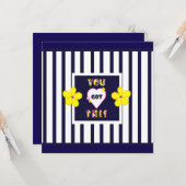 Carte Fleuron d'art jaune brillant (Devant/Arrière en situation)