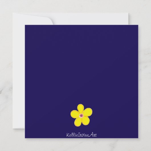 Carte Fleuron d'art jaune brillant (Dos)