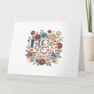 Carte Fleurs 250 Ans Anniversaire Amérique USA 250e Bi