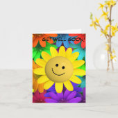 Carte Fleurs à visage joyeux (Fleur jaune)