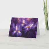 Carte Fleurs Abstraites Iris "Joyeux anniversaire !" Sal (Devant)