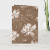 Carte Fleurs Abstraites Marron Blanc Anniversaire (Dos)