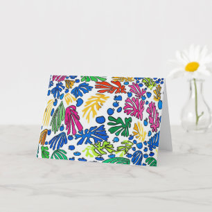 Carte Fleurs Abstraites, style Matisse