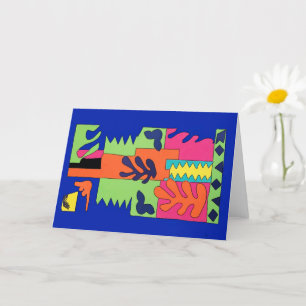 Carte Fleurs Abstraites, style Matisse