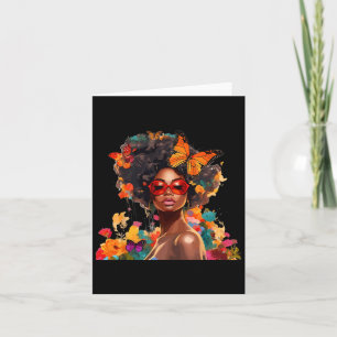 Carte Fleurs Afro Femmes Papillon Latina Afro Amérique