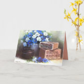 Carte Fleurs Antiquités Bois Publicité (Fleur jaune)