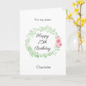Carte Fleurs aquarelle 75e anniversaire  (Fleur jaune)