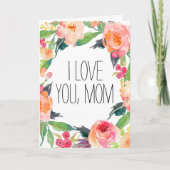 Carte Fleurs aquarelle rose (Devant)