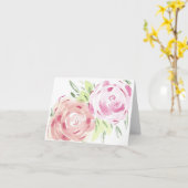 Carte fleurs aquarelle rose plus clair (Fleur jaune)