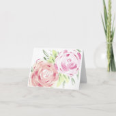 Carte fleurs aquarelle rose plus clair (Devant)