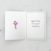 Carte Fleurs Aquarelle Violette Joyeux Anniversaire Mama (Intérieur)
