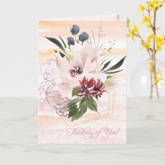 Carte Fleurs Aquarelles (Fleur jaune)