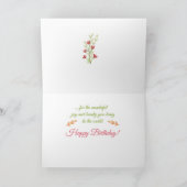 Carte Fleurs aquarelles Anniversaire, Religieux (Intérieur)