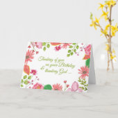 Carte Fleurs aquarelles Anniversaire, Religieux (Fleur jaune)