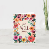 Carte Fleurs aquarelles audacieuses  PERSONNALISATION SU (Devant)