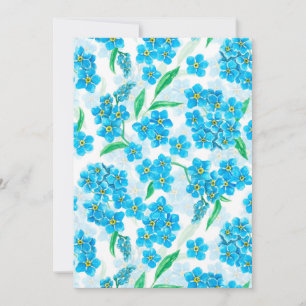 Carte Fleurs aquarelles de ne m'oublie pas