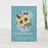 Carte Fleurs aquarelles esquissées pour les vœux d'anniv (Devant)