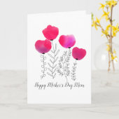 Carte Fleurs aquarelles Fête des mères (Fleur jaune)