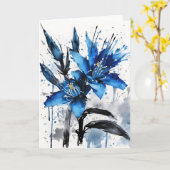 Carte Fleurs aquarelles - Puya bleue (Fleur jaune)