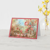 Carte Fleurs aquarelles roses (Fleur jaune)