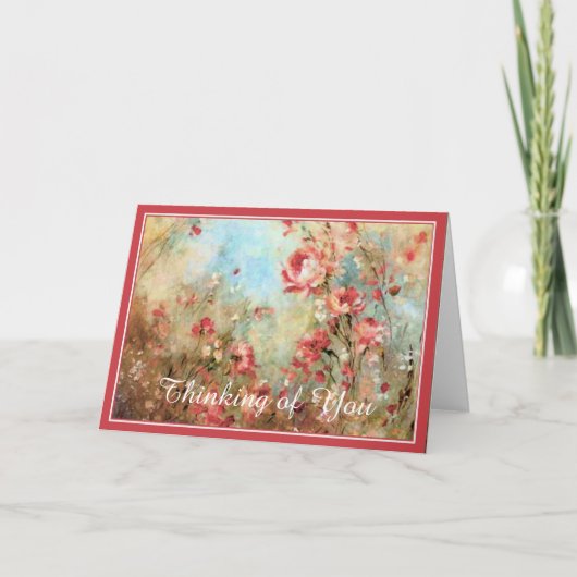Carte Fleurs aquarelles roses (Devant)