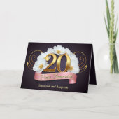 Carte Fleurs blanches 20e anniversaire de Mariage d'or (Devant)