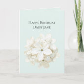 Carte Fleurs Blanches à la Menthe Anniversaire (Devant)