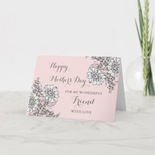 Carte Fleurs blanches Ami Bonne fête des mères