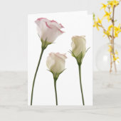 Carte fleurs blanches de lisianthus, trio (Fleur jaune)
