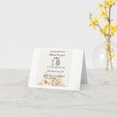 Carte Fleurs blanches dorées modernes | 18e anniversaire (Fleur jaune)